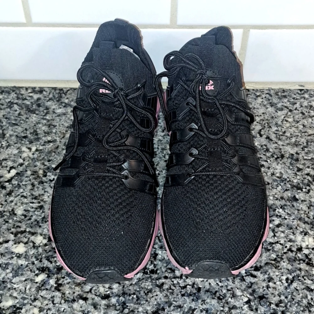 RBX Live Life Active Black/Pink Mesh Lace Up Sneakers. Size 9 - Picture 3 of 10